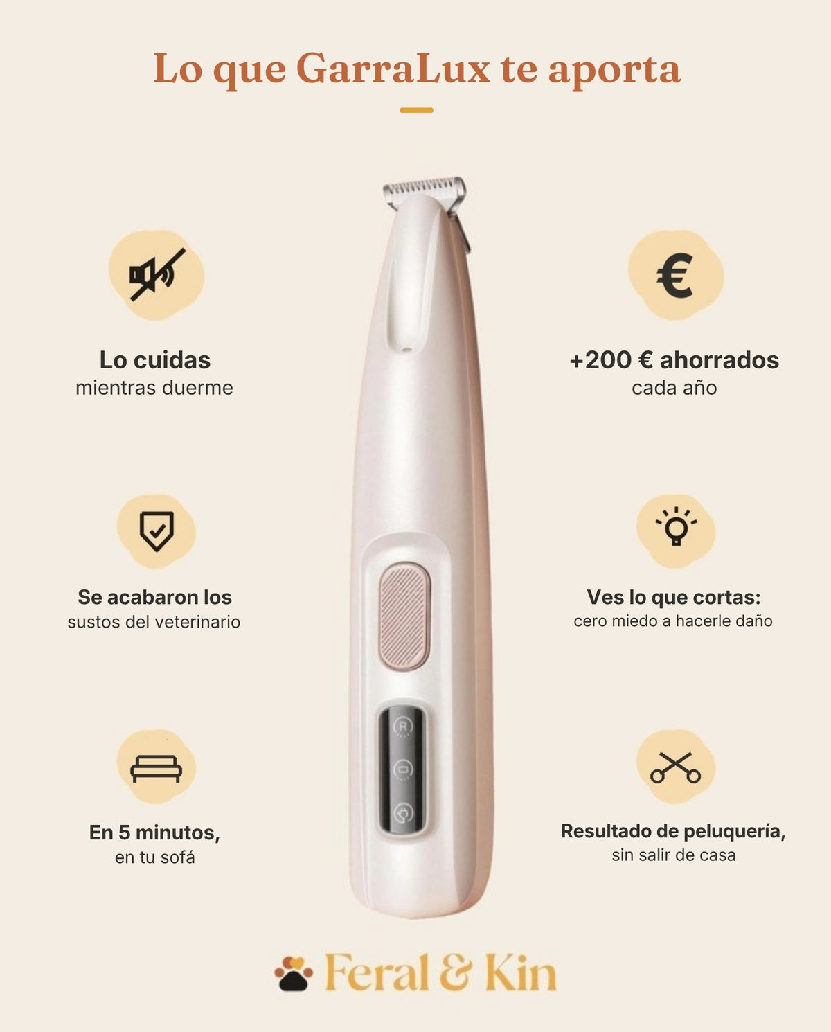 Lo que GarraLux te aporta: lo cuidas mientras duerme, +200 € ahorrados cada año